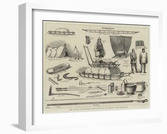 The Arctic Expedition, Apparatus to Be Used by the Explorers-null-Framed Giclee Print