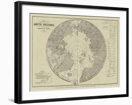 The Arctic Expedition, Chart of the Polar Regions-null-Framed Giclee Print