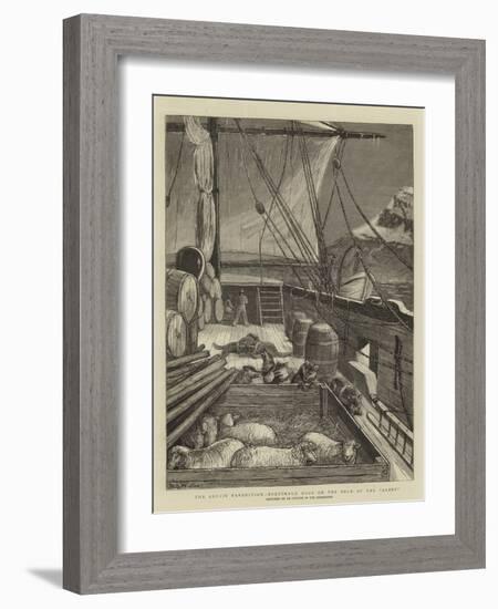 The Arctic Expedition, Esquimaux Dogs on the Deck of the Alert-Samuel Edmund Waller-Framed Giclee Print