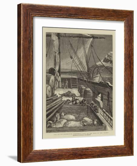 The Arctic Expedition, Esquimaux Dogs on the Deck of the Alert-Samuel Edmund Waller-Framed Giclee Print