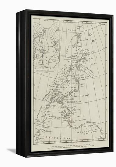 The Arctic Expedition, Map of the Smith Sound Route to the North Polar Sea-null-Framed Premier Image Canvas