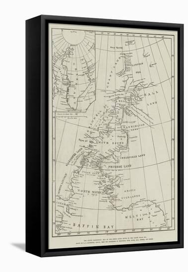 The Arctic Expedition, Map of the Smith Sound Route to the North Polar Sea-null-Framed Premier Image Canvas