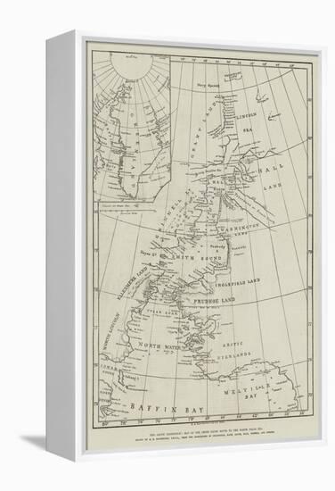 The Arctic Expedition, Map of the Smith Sound Route to the North Polar Sea-null-Framed Premier Image Canvas