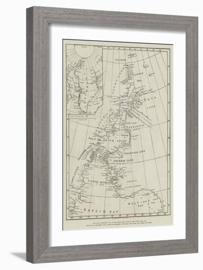 The Arctic Expedition, Map of the Smith Sound Route to the North Polar Sea-null-Framed Giclee Print