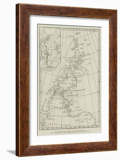 The Arctic Expedition, Map of the Smith Sound Route to the North Polar Sea-null-Framed Giclee Print