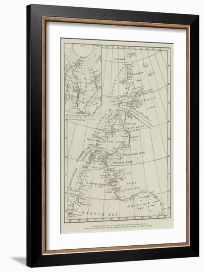 The Arctic Expedition, Map of the Smith Sound Route to the North Polar Sea-null-Framed Giclee Print