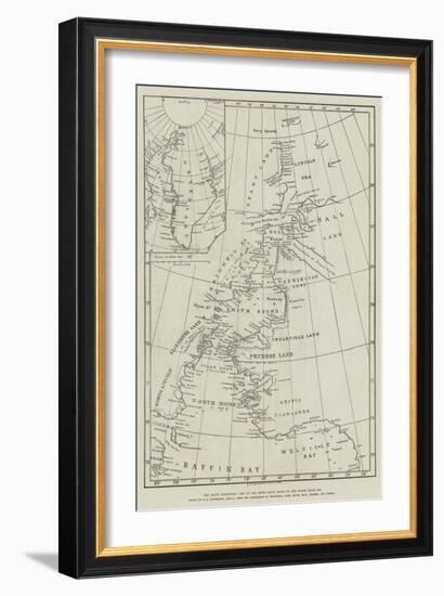 The Arctic Expedition, Map of the Smith Sound Route to the North Polar Sea-null-Framed Giclee Print