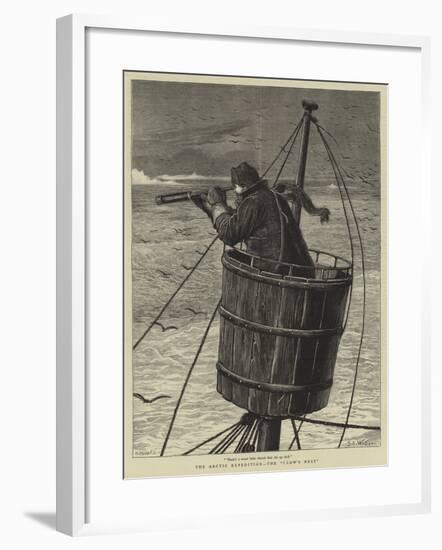 The Arctic Expedition, the Crow's Nest-Samuel Edmund Waller-Framed Giclee Print