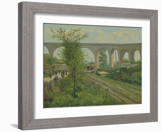 The Arcueil Aqueduct at Sceaux Railroad Crossing, 1874-Jean Baptiste Armand Guillaumin-Framed Giclee Print