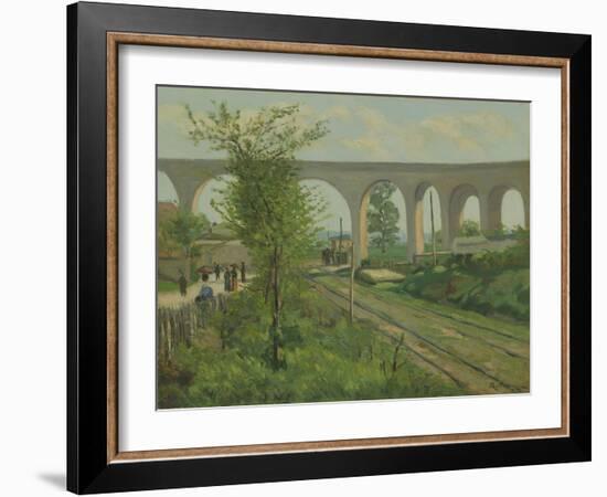 The Arcueil Aqueduct at Sceaux Railroad Crossing, 1874-Jean Baptiste Armand Guillaumin-Framed Giclee Print