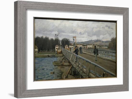 The Argenteuil Footbridge - Oil on Canvas, 1872-Alfred Sisley-Framed Giclee Print