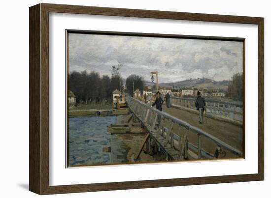 The Argenteuil Footbridge - Oil on Canvas, 1872-Alfred Sisley-Framed Giclee Print