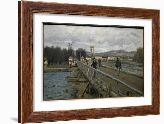 The Argenteuil Footbridge - Oil on Canvas, 1872-Alfred Sisley-Framed Giclee Print