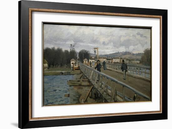 The Argenteuil Footbridge - Oil on Canvas, 1872-Alfred Sisley-Framed Giclee Print