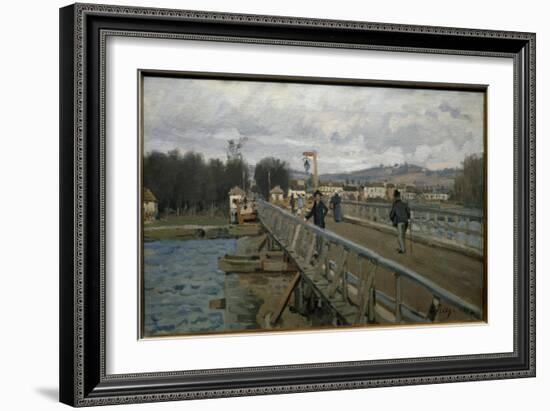 The Argenteuil Footbridge - Oil on Canvas, 1872-Alfred Sisley-Framed Giclee Print
