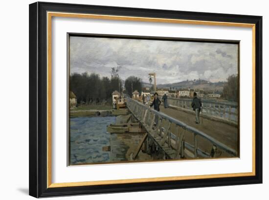 The Argenteuil Footbridge - Oil on Canvas, 1872-Alfred Sisley-Framed Giclee Print