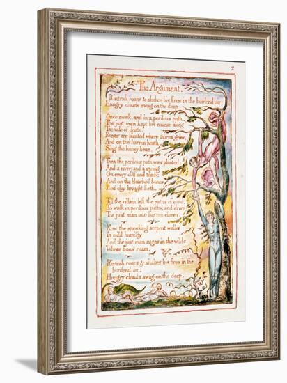 The Argument, Illustration and Text from 'The Marriage of Heaven and Hell', C.1790-3-William Blake-Framed Giclee Print