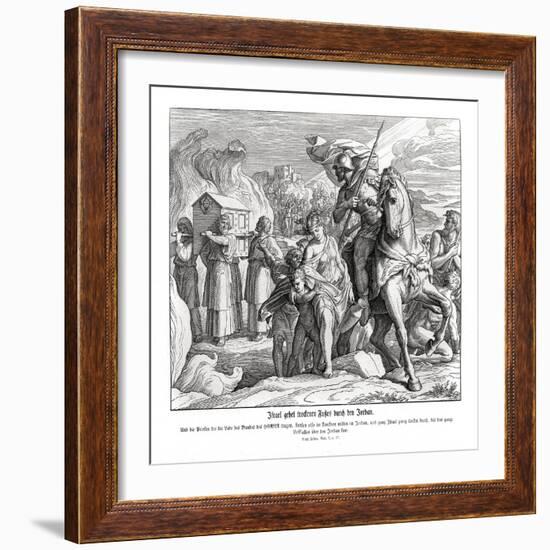 The ark of the covenant crossing the Jordan, Joshua-Julius Schnorr von Carolsfeld-Framed Giclee Print