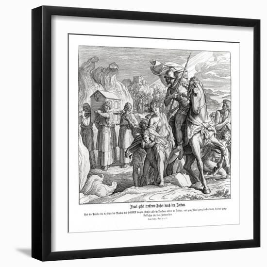 The ark of the covenant crossing the Jordan, Joshua-Julius Schnorr von Carolsfeld-Framed Giclee Print