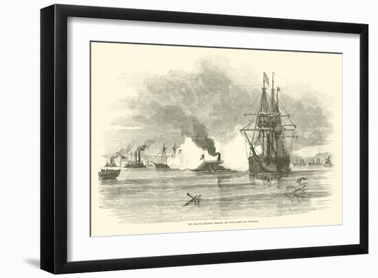 The Arkansas Running Through the Union Fleet Off Vicksburg, July 1862-null-Framed Giclee Print