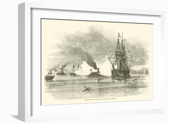 The Arkansas Running Through the Union Fleet Off Vicksburg, July 1862-null-Framed Giclee Print