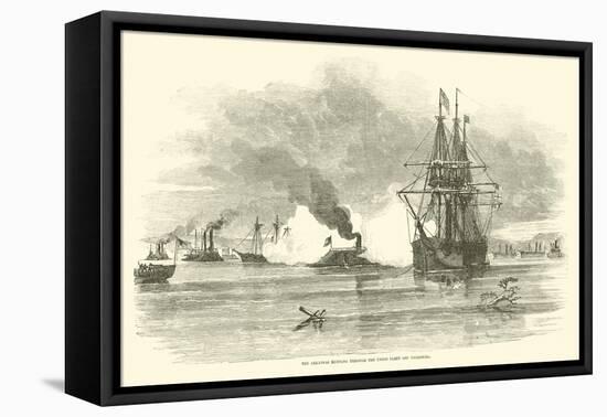 The Arkansas Running Through the Union Fleet Off Vicksburg, July 1862-null-Framed Premier Image Canvas