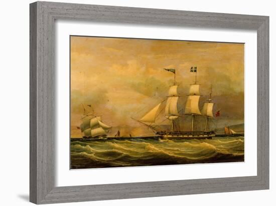 The Armed Merchantman, Helen, 1832 (Oil on Canvas)-William Clark-Framed Giclee Print