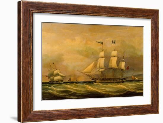 The Armed Merchantman, Helen, 1832 (Oil on Canvas)-William Clark-Framed Giclee Print