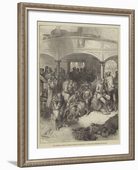 The Armistice, Russian Soldiers Returning from Servia in the Danube Steam-Boat Hildegarde-null-Framed Giclee Print