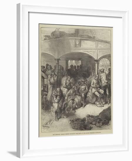The Armistice, Russian Soldiers Returning from Servia in the Danube Steam-Boat Hildegarde-null-Framed Giclee Print