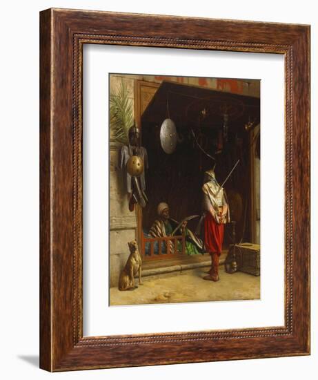 The Arms Market at Cairo; Un Marchand D'Armes Au Caire-Jean Leon Gerome-Framed Giclee Print