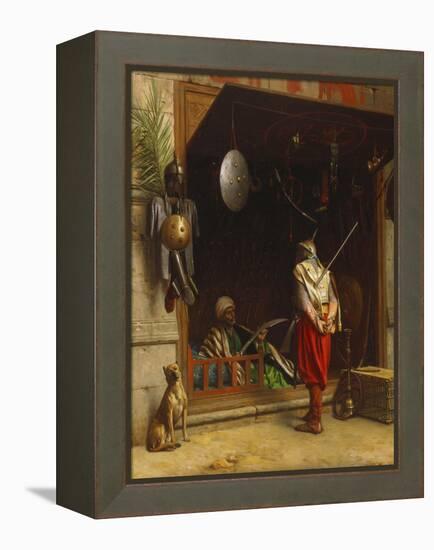 The Arms Market at Cairo; Un Marchand D'Armes Au Caire-Jean Leon Gerome-Framed Premier Image Canvas