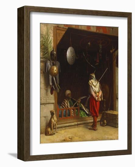 The Arms Market at Cairo; Un Marchand D'Armes Au Caire-Jean Leon Gerome-Framed Giclee Print