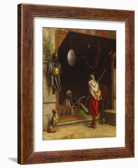 The Arms Market at Cairo; Un Marchand D'Armes Au Caire-Jean Leon Gerome-Framed Giclee Print