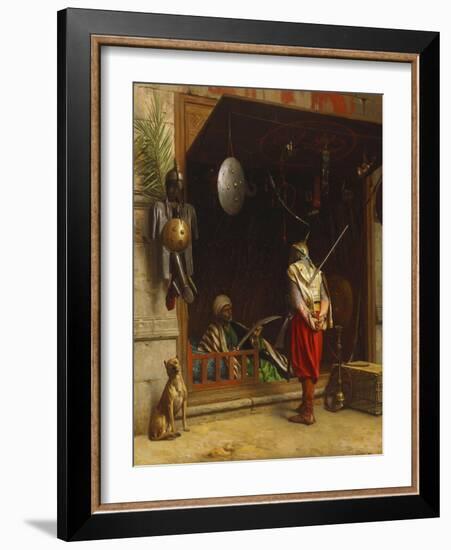 The Arms Market at Cairo; Un Marchand D'Armes Au Caire-Jean Leon Gerome-Framed Giclee Print