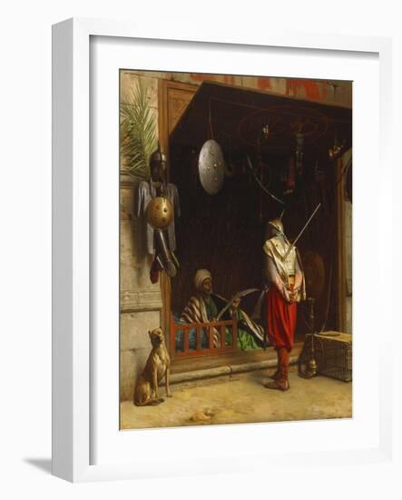 The Arms Market at Cairo; Un Marchand D'Armes Au Caire-Jean Leon Gerome-Framed Giclee Print