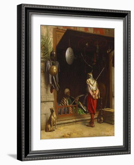 The Arms Market at Cairo; Un Marchand D'Armes Au Caire-Jean Leon Gerome-Framed Giclee Print