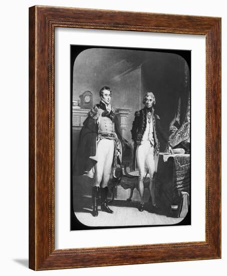 The Army and Navy, Wellington and Nelson, C1805-Newton & Co-Framed Giclee Print