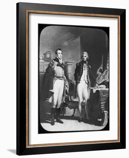 The Army and Navy, Wellington and Nelson, C1805-Newton & Co-Framed Giclee Print