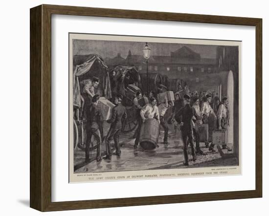 The Army Service Corps at Colwort Barracks, Portsmouth, Receiving Equipment from the Stores-Frank Dadd-Framed Giclee Print