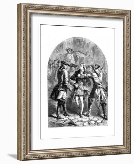The Arrest of the Young Pretender in Paris, 18th Century-TE Nicholson-Framed Giclee Print