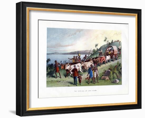 The Arrival at Lake Ngami, 19th Century-null-Framed Giclee Print