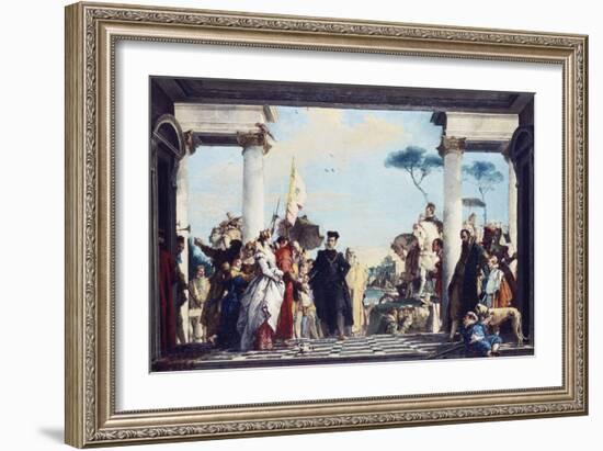 The Arrival of Henri Iii at the Villa Contarini. Before 1750-Giambattista Tiepolo-Framed Giclee Print