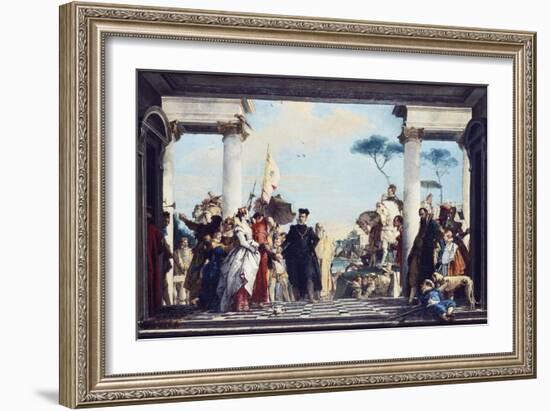 The Arrival of Henri III at the Villa Contarini, before 1750-Giovanni Battista Tiepolo-Framed Giclee Print