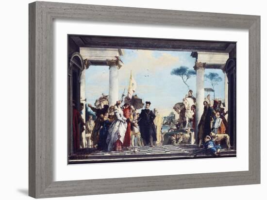 The Arrival of Henri III at the Villa Contarini, before 1750-Giovanni Battista Tiepolo-Framed Giclee Print