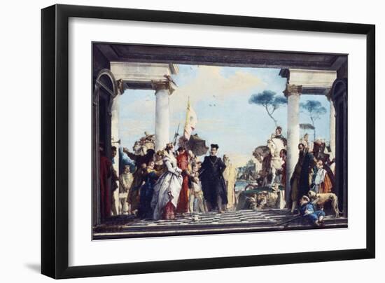 The Arrival of Henri III at the Villa Contarini, before 1750-Giovanni Battista Tiepolo-Framed Giclee Print