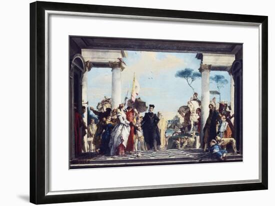 The Arrival of Henri III at the Villa Contarini, before 1750-Giovanni Battista Tiepolo-Framed Giclee Print