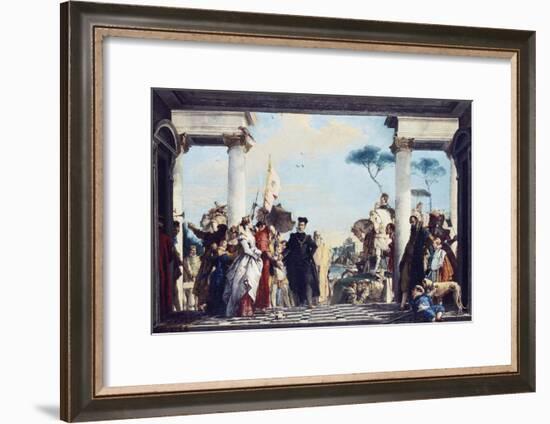 The Arrival of Henri Iii at the Villa Contarini. Before 1750-Giambattista Tiepolo-Framed Giclee Print