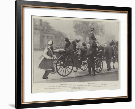 The Arrival of Queen Alexandra in Denmark, 19 September, Her Majesty Alighting at Bernstorff-null-Framed Giclee Print