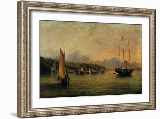 The Arrival of Queen Victoria at Cowes,Isle of Wight, with Osborne House Beyond-Arthur Wellington Fowles-Framed Giclee Print